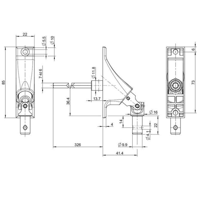 schema Sortie à 90° GEIGER avec tenon Ø11.9mm sortie 6P6 schema Sortie à 90° GEIGER avec tenon Ø11.9mm sortie 6P6