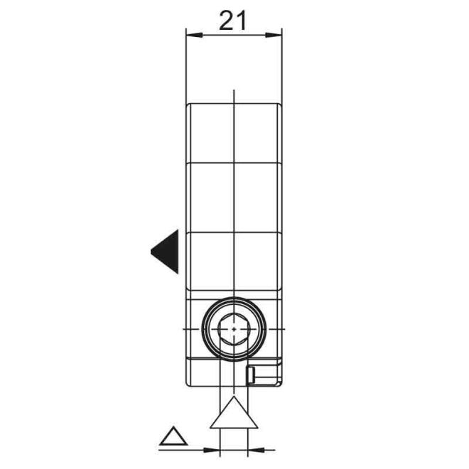 schéma de profil du Treuil Budendorff FDC 1/6 - Entrée Hexagonale 7 mm - Sortie Carrée 8 mm + Tige