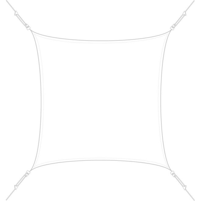 Voile d'ombrage Easysail carré 4x4m coloris Blanc Voile d'ombrage Easysail carré 4x4m coloris Blanc