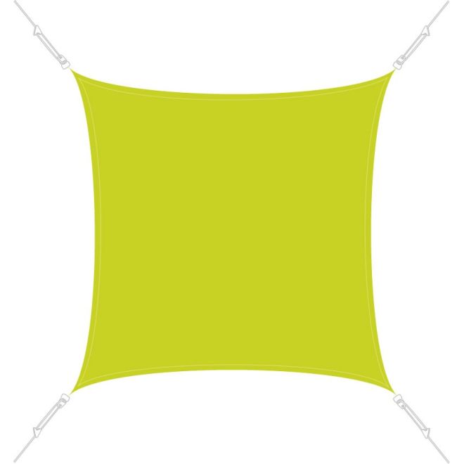 Voile d'ombrage Easysail carré 4x4m coloris vert anis Voile d'ombrage Easysail carré 4x4m coloris vert anis