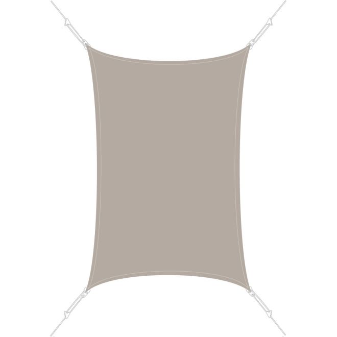 Voile d'ombrage Easysail Rectangulaire 2x3m coloris Taupe
