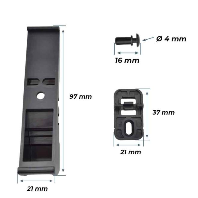 Schéma supports résine pour panneau solaire 5,8 W SOMFY