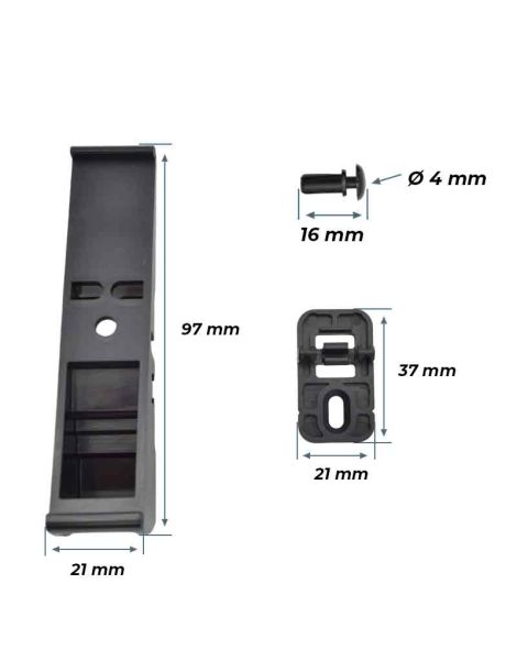 Schéma supports résine pour panneau solaire 5,8 W SOMFY