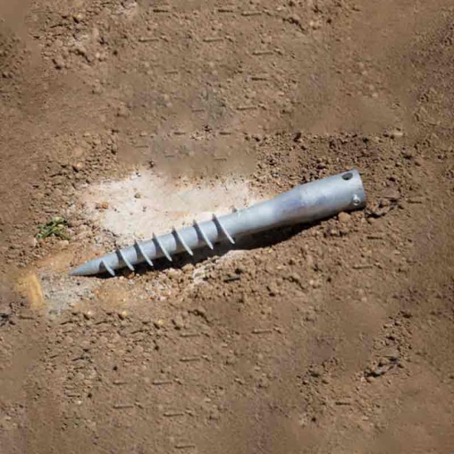 Mât pour voile d'ombrage à visser dans le sol 2,5m