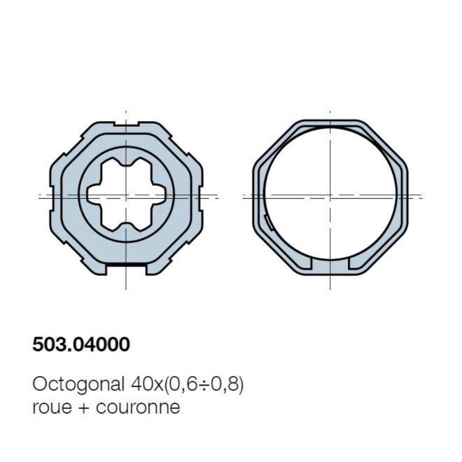 Roue et couronne Octo 40 pour moteur Nice Roue et couronne Octo 40 pour moteur Nice