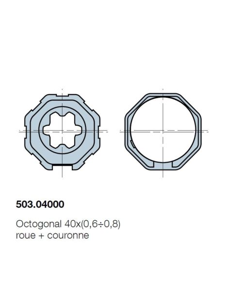Roue et couronne Octo 40 pour moteur Nice