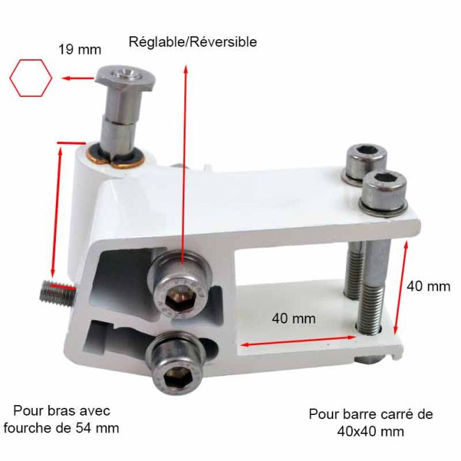 Paire de supports de bras pour store banne 40X40