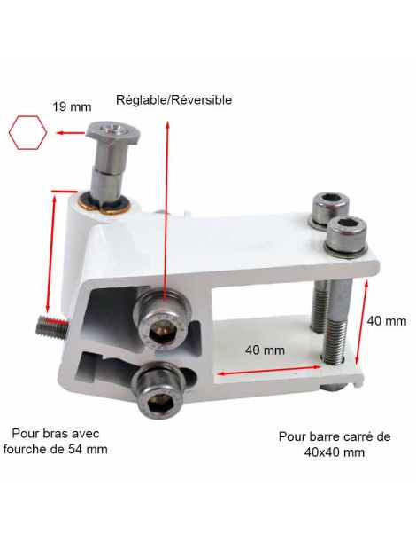 Paire de supports de bras pour store banne 40X40