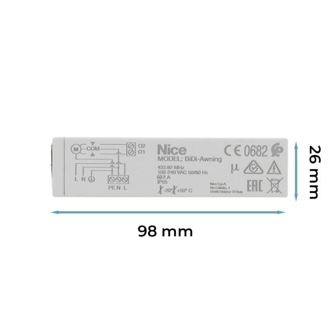 Micro Récepteur Nice BiDi Awning