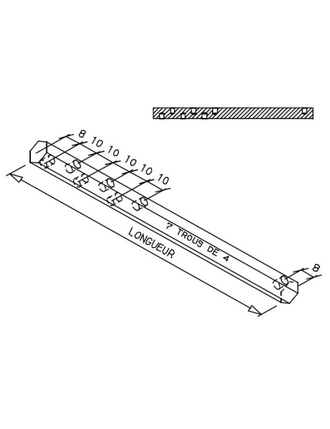 Tige Passe caisson 6pans10 de 15cm