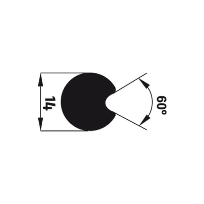 Adaptateur d'axe à goutte 14x60° pour moteur BSO somfy j4
