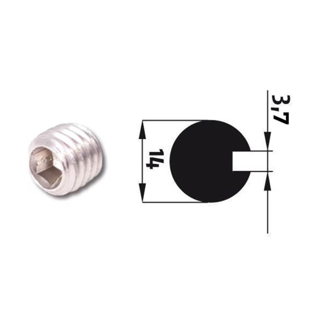 Adaptateur d'axe à goutte 14x3.7mm avec vis pour moteur BSO somfy j4
