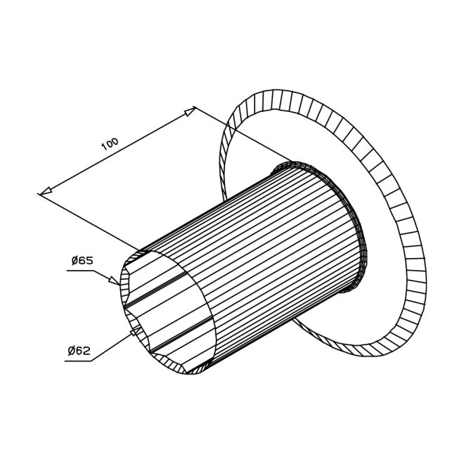 Flasque coulissant tube 62 ou Octo 60 Diam. 140
