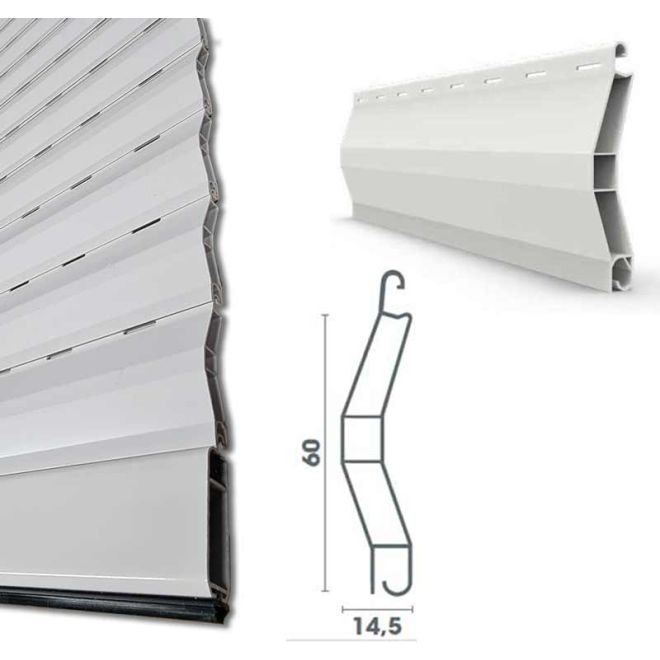 Tablier PVC lames de 60mm x 14,5 mm