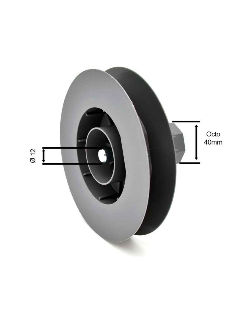 Poulie octo 40 diamètre 140 - pivot 12mm