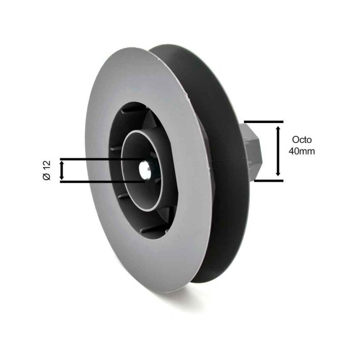 Poulie octo 40 diamètre 140 - pivot 12mm