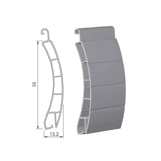 Lame 55mm PVC 225cm de long