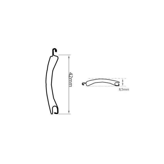 Lame 42mm Aluminium Blanc 190cm de long 