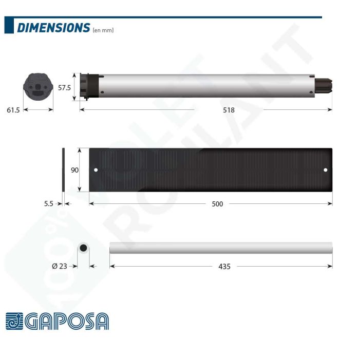 Moteur Gaposa XQ50 Autonomo solaire XQBPX 30 Nm