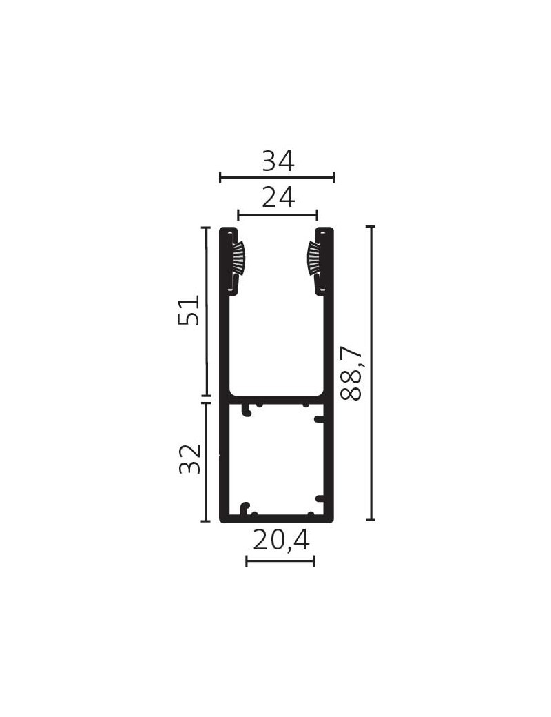 Coulisse Rénovation 89x34 200cm de long