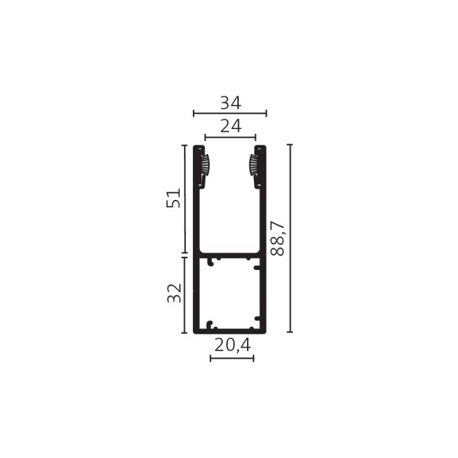 Coulisse Rénovation 89x34 200cm de long