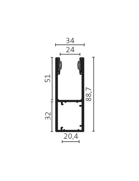 Coulisse Rénovation 89x34 200cm de long
