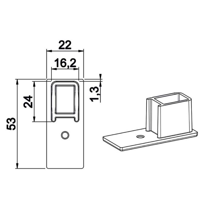 Equerre arrêt de tablier bas de coulisse renovation blanc Equerre arrêt de tablier bas de coulisse renovation blanc