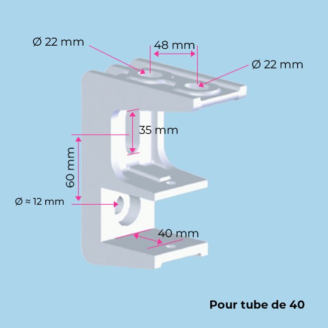 Support de store extérieur universel tube 40mm Support de store extérieur universel tube 40mm