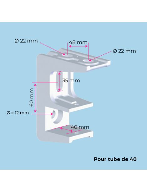 Support de store extérieur universel tube 40mm