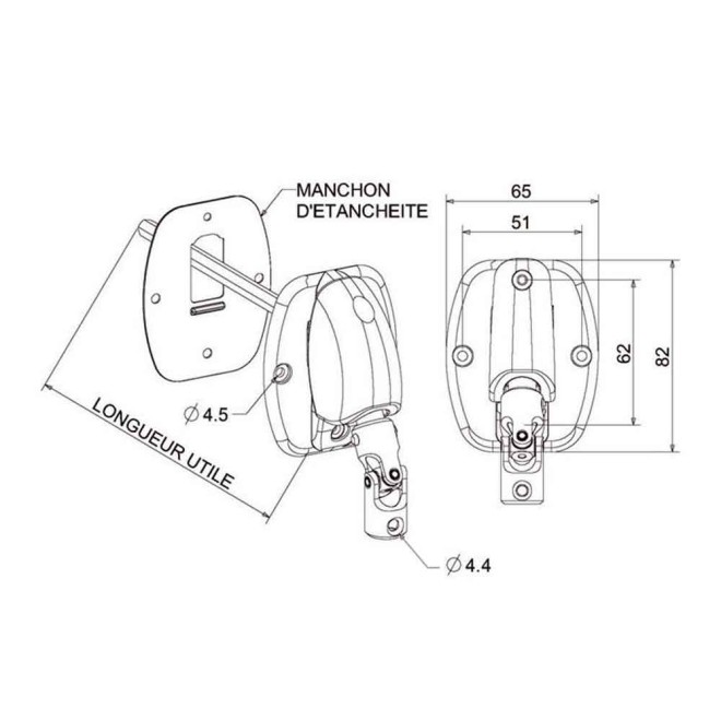 Renvoi à 120° avec Embase Large 6P7