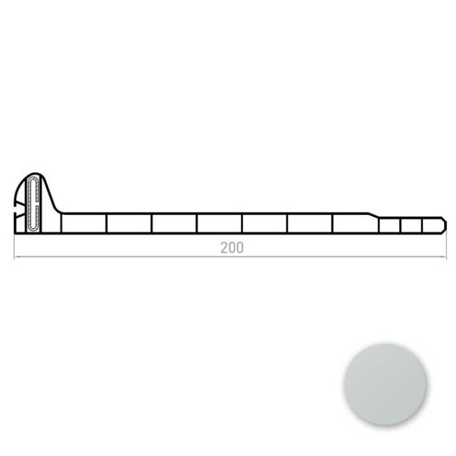 Sous face PVC GRIS CLAIR 200mm recoupable - longueur 300cm