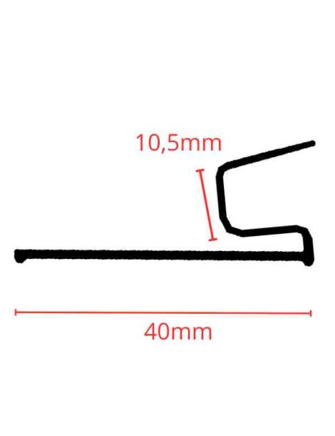 Sous face PVC Blanc 40mm/10mm - côtes