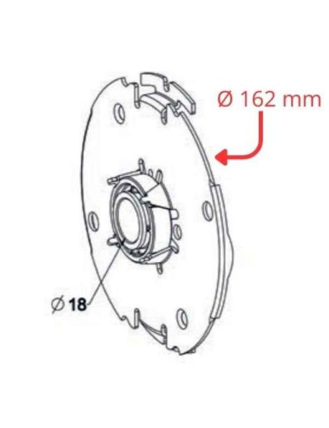 Flasque fixe avec palier L205 180mm ZF