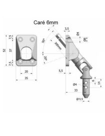 Sortie de caisson 50° carré 6 - 10mm mâle Blanc