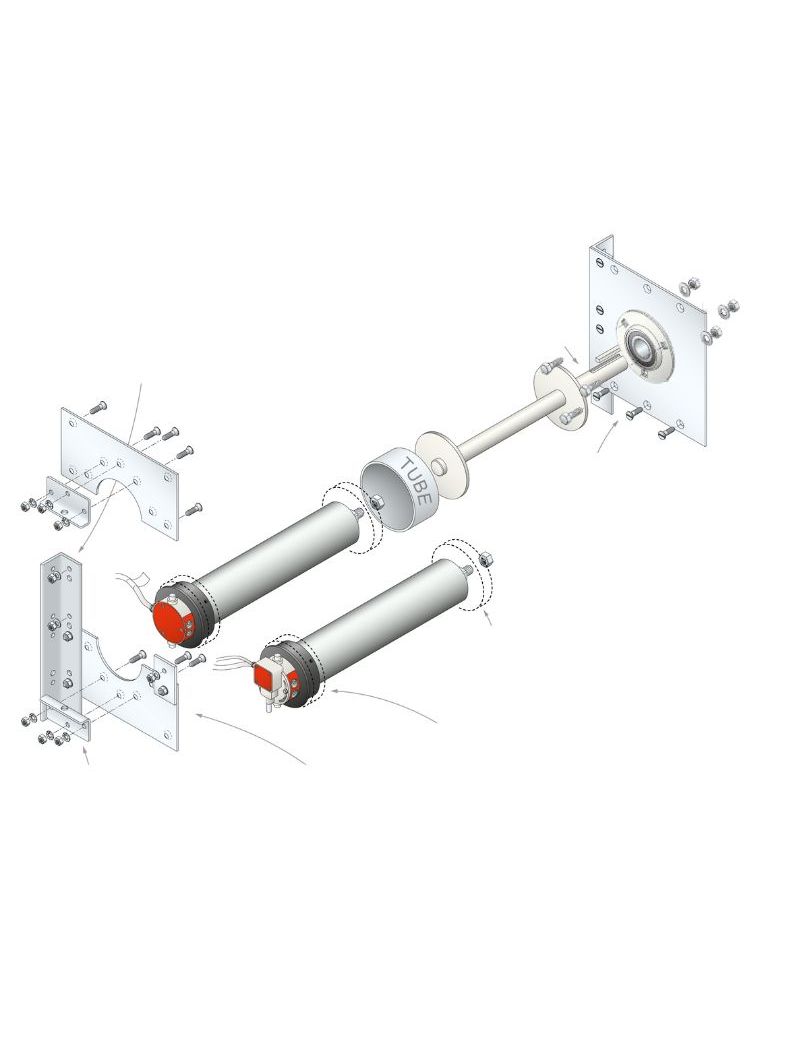KIT SUPPORT MOTEUR T8 ET COTE OPPOSE Ø1101.6x3.6 Plaque280