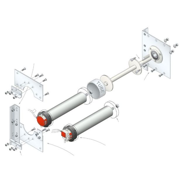 KIT SUPPORT MOTEUR T8 ET COTE OPPOSE Ø1101.6x3.6 Plaque280