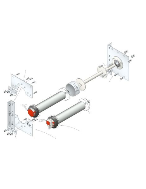 KIT SUPPORT MOTEUR T8 ET COTE OPPOSE Ø1101.6x3.6 Plaque280