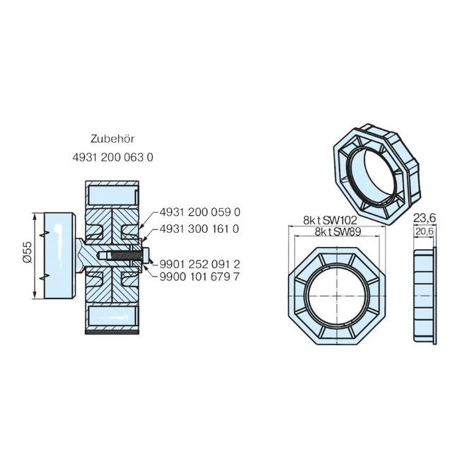 Roue et couronne OCTO 102 Alulux pour moteur Becker Ø60mm Roue et couronne OCTO 102 Alulux pour moteur Becker Ø60mm