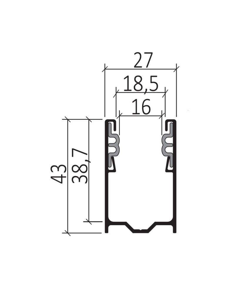 Coulisse Traditionnelle 43x27 Blanc 145cm de long