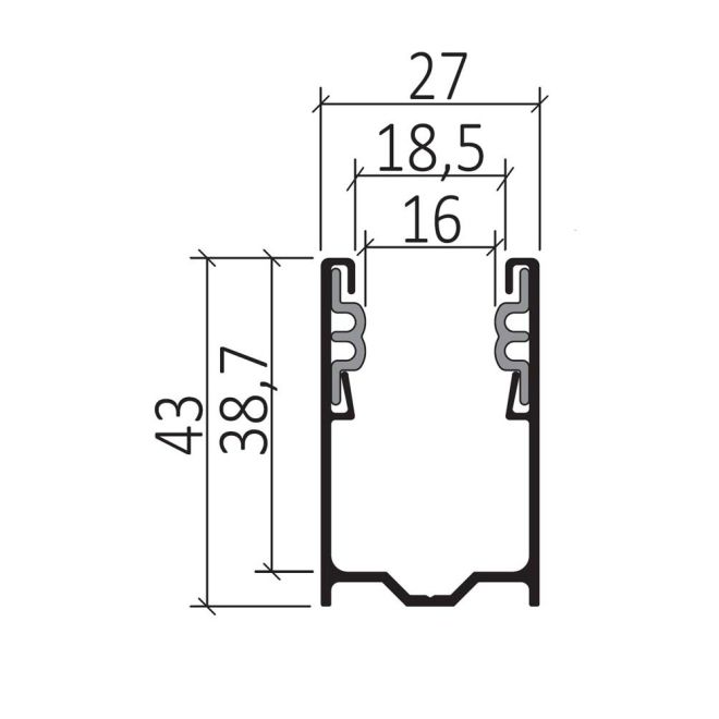 Coulisse Traditionnelle 43x27 Blanc 145cm de long