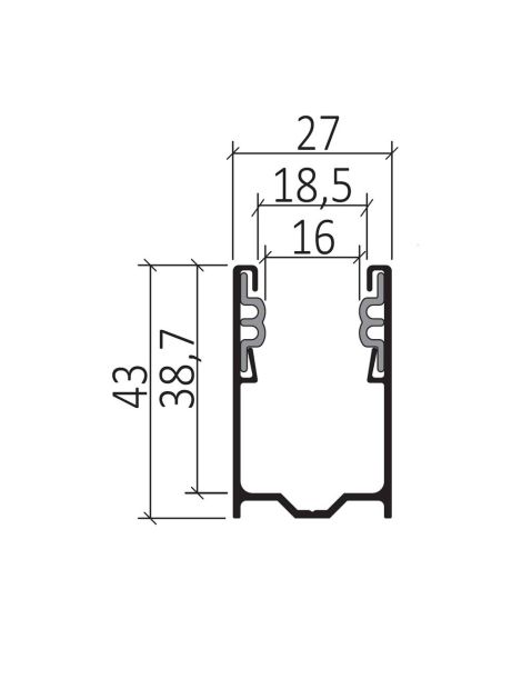 Coulisse Traditionnelle 43x27 Blanc 145cm de long