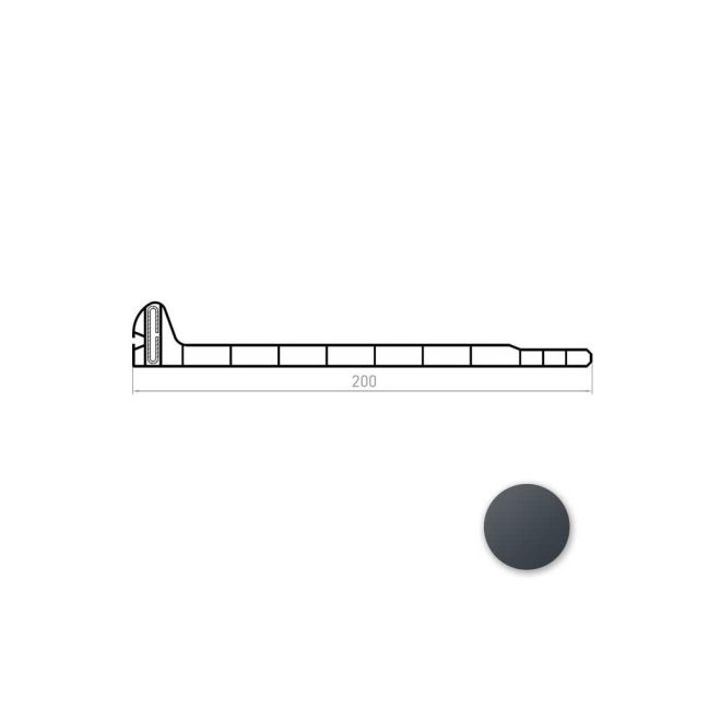 Sous face PVC Gris anthracite 200mm recoupable - longueur 3995mm