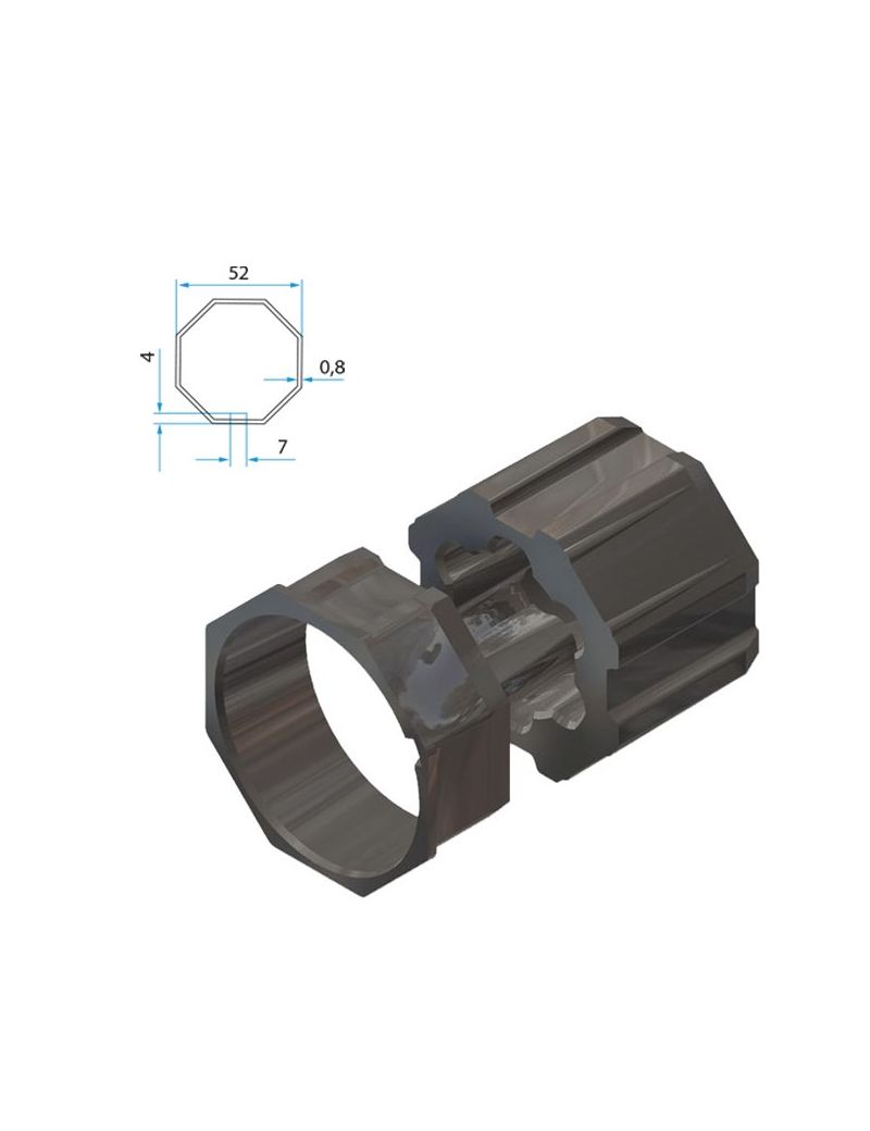 Adaptateurs moteur CherubiniØ45 - tube octo 52