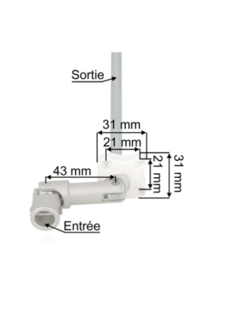 Sortie de caisson 818F1310001 mesure
