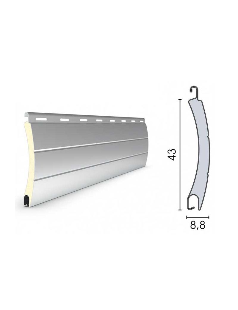 Lame 43mm Aluminium Blanc 225cm de long