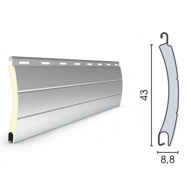 Lame 43mm Aluminium Blanc 225cm de long