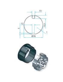 Adaptateurs moteur CherubiniØ58 - tube 78 à gorge