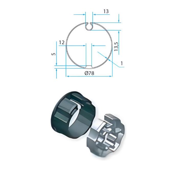 Adaptateurs moteur CherubiniØ58 - tube 78 à gorge