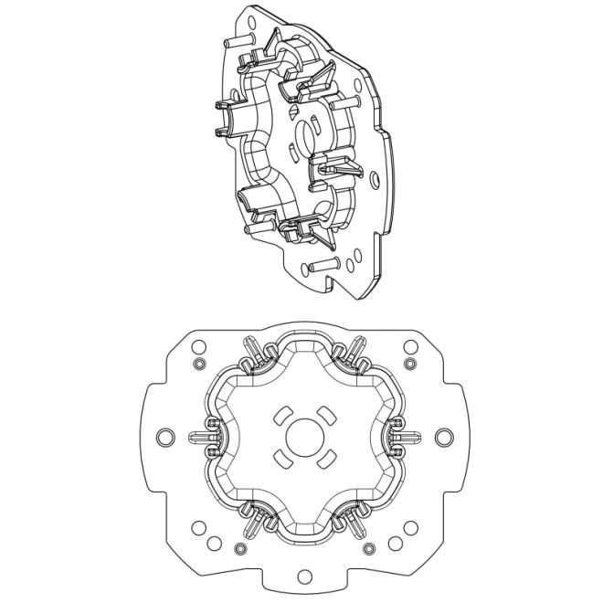 Support moteur Somfy Aluréno + anneau monté schéma