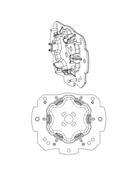 Support moteur Somfy Aluréno + anneau monté schéma